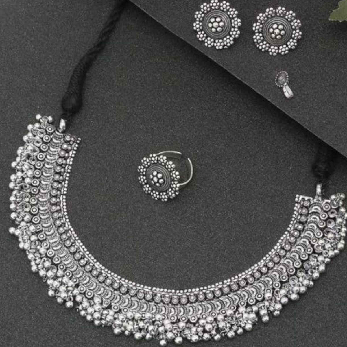 YouBella Silver-Plated Jewellery Set For Girls And Women - Silver