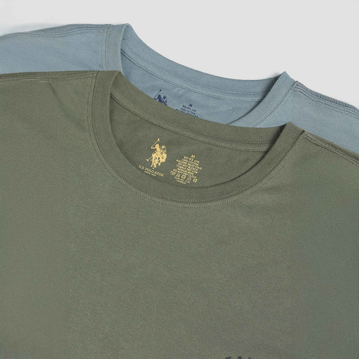 U.S. Polo Assn. Men's Tonal Logo Cotton Lounge T-Shirt | Grey and Green | Pack of 2 - M