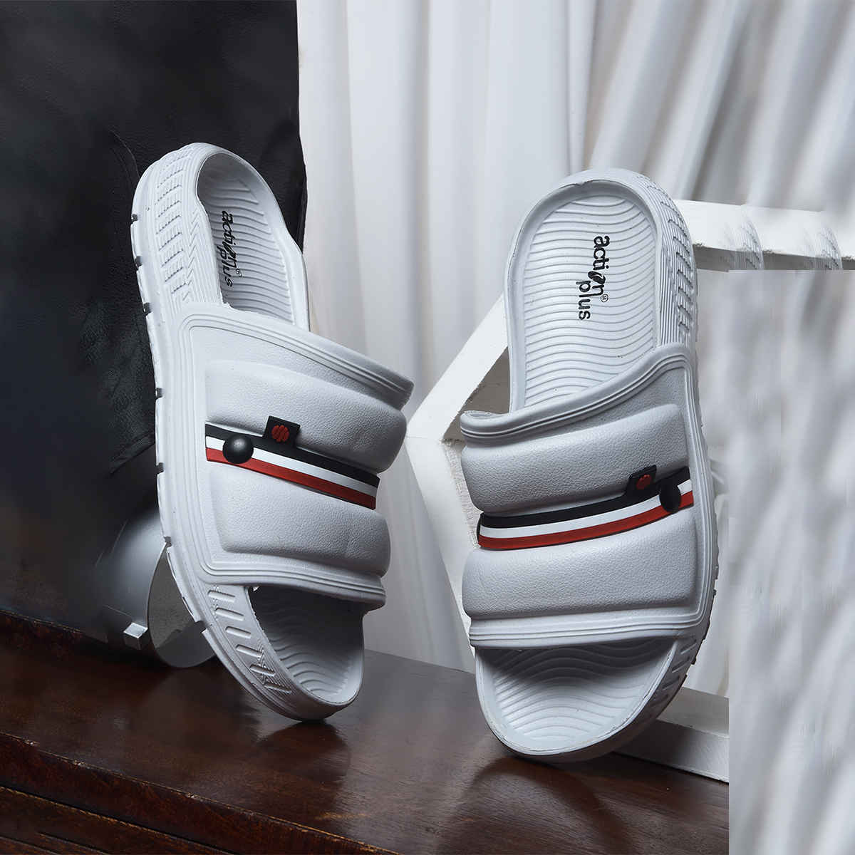 Action Sliders For Men | Ontm-44 Light Grey - UK-9