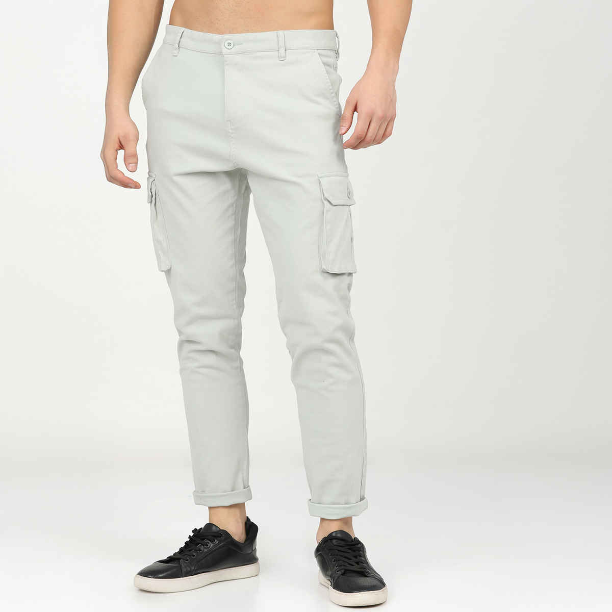 HIGHLANDER Men's Slim Fit Easy Wash Cargos | Mint - 34