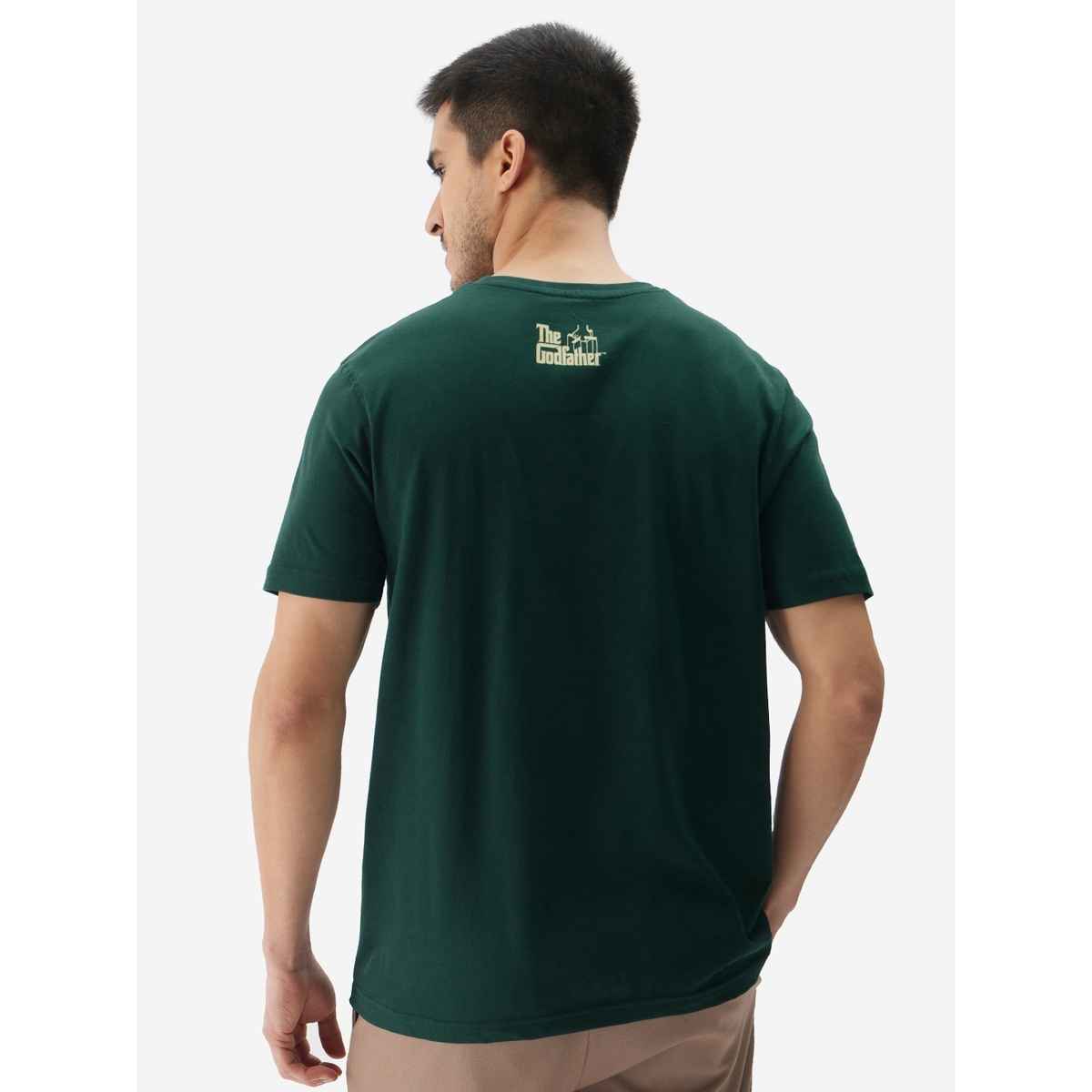 The Souled Store Men's Regular The Godfather-Five Families Men's T-shirts | Green | L