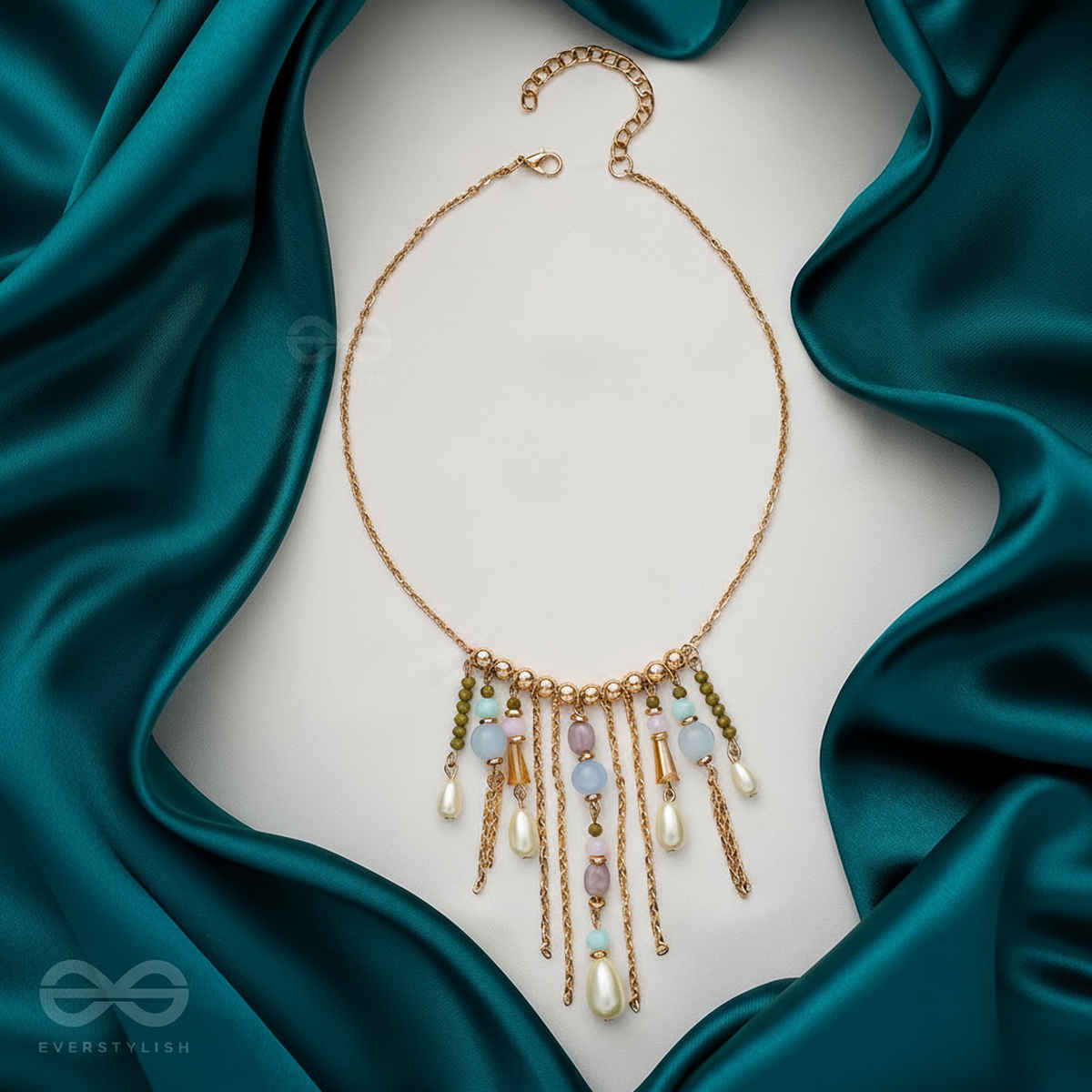 Everstylish The Scotch Mist- Golden Embellished Necklace With Anti-tarnish Coating