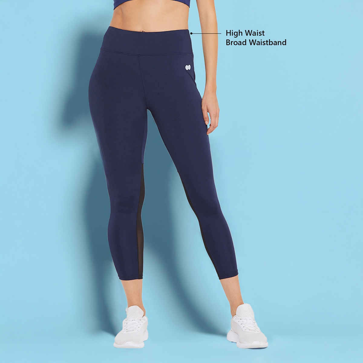 Clovia Activewear Ankle Length Tights For Women | Blue | S