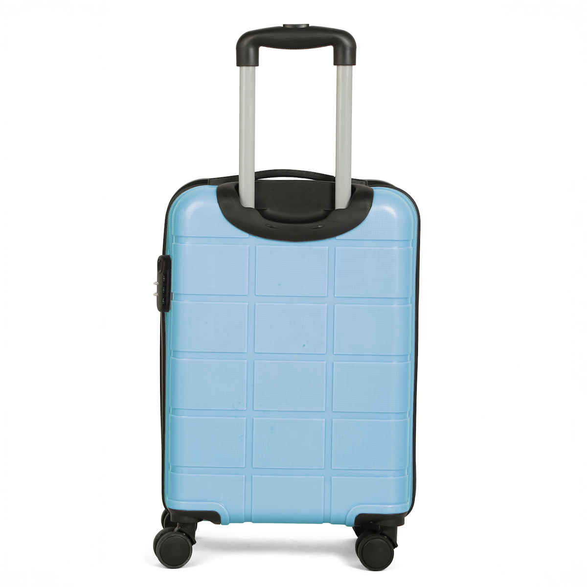 Teakwood Leathers Unisex Solid Hard Sided Cabin Size Trolley Bag | Powder Blue