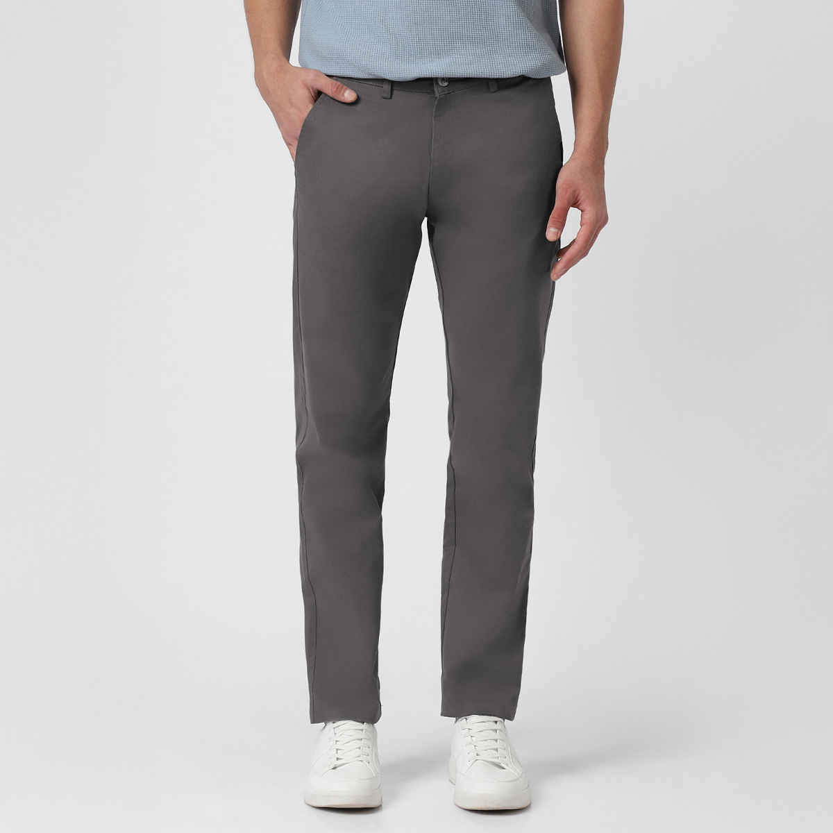 Urbano Fashion Men's Chinos Trousers Cotton Slim Fit Casual Stretch | Dark Grey | 30