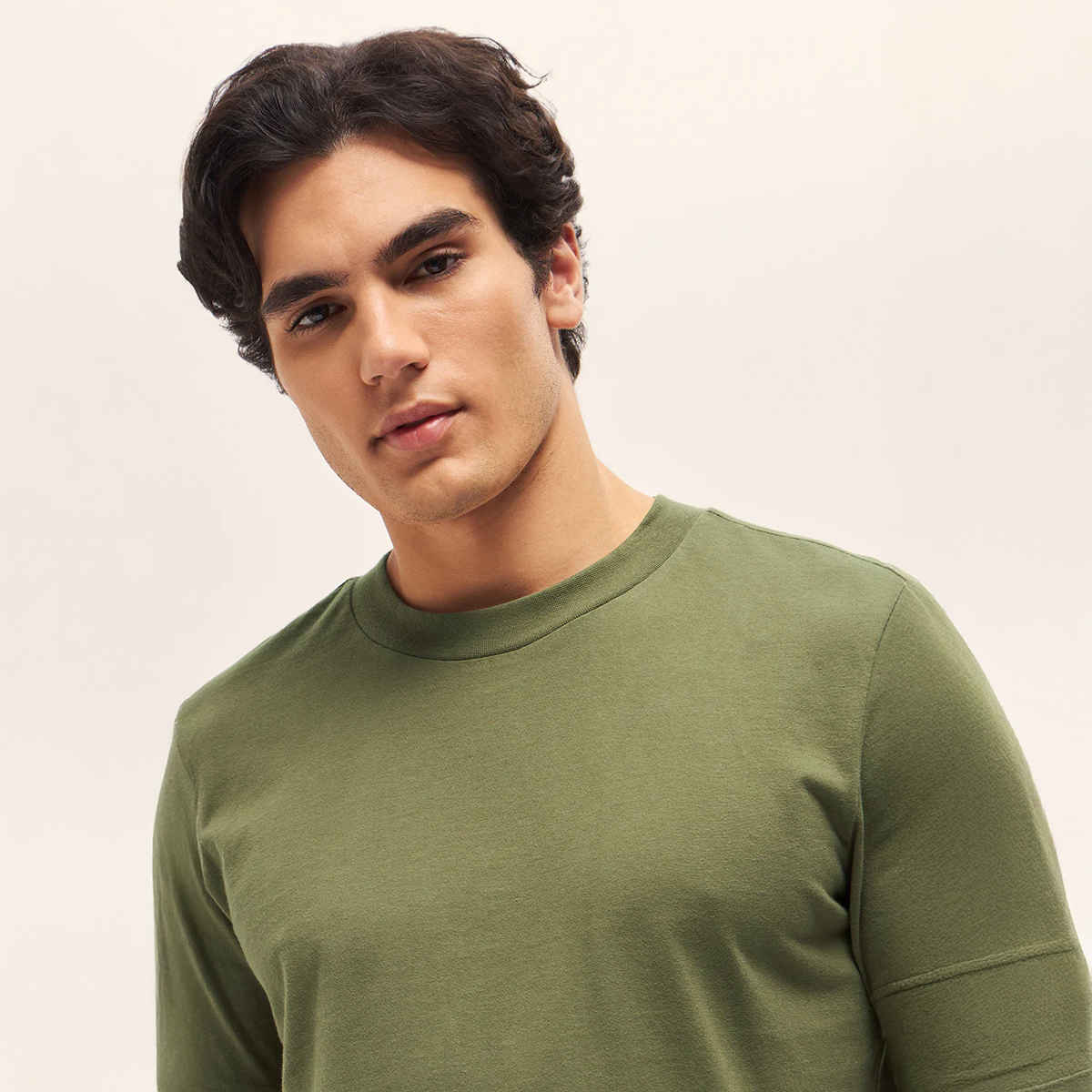 The Bear House Men Relax Fit Solid T-shirt - Poli | Olive | XXL