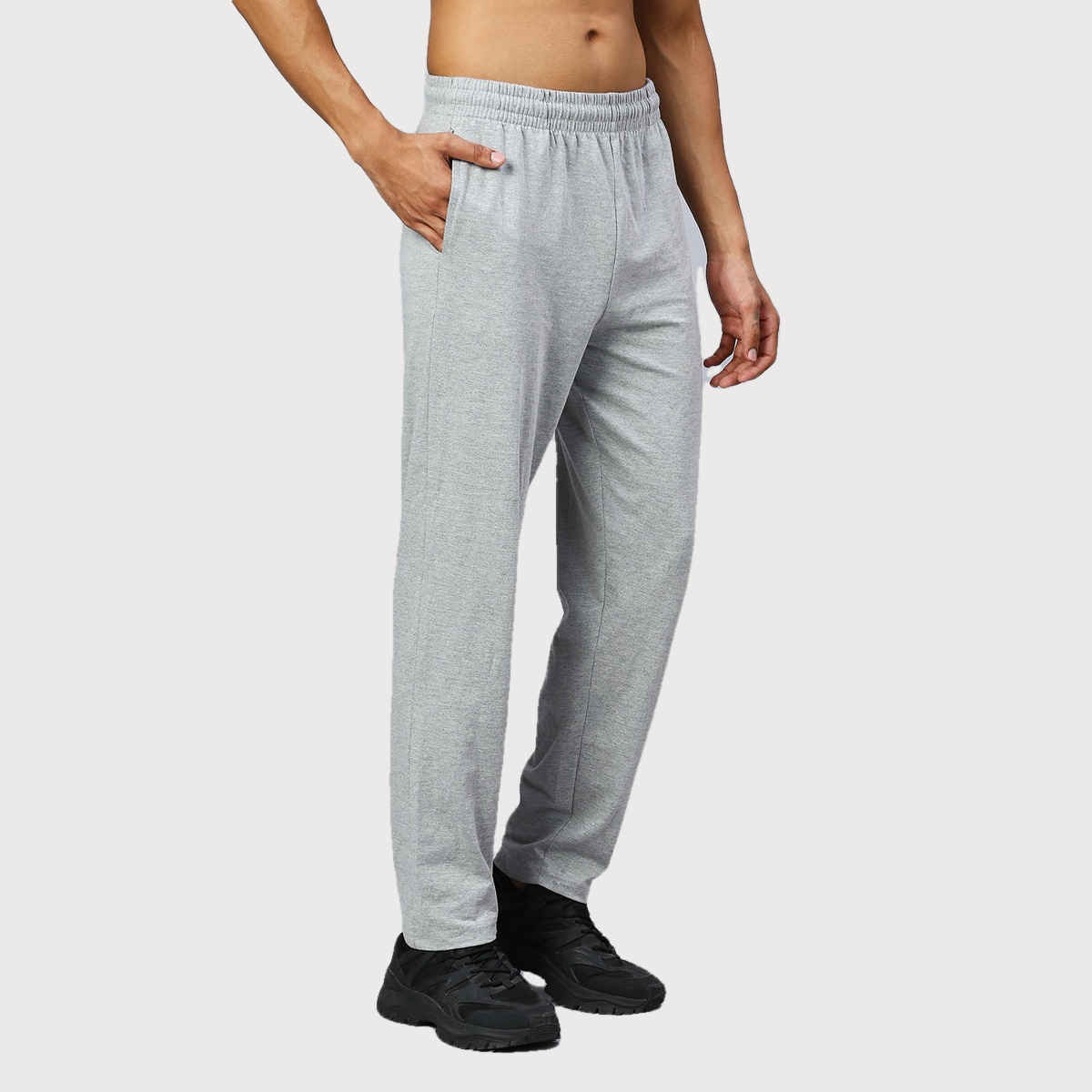 PlayR Men's Lifestyle Core Lower Cotton | Grey Melange - S