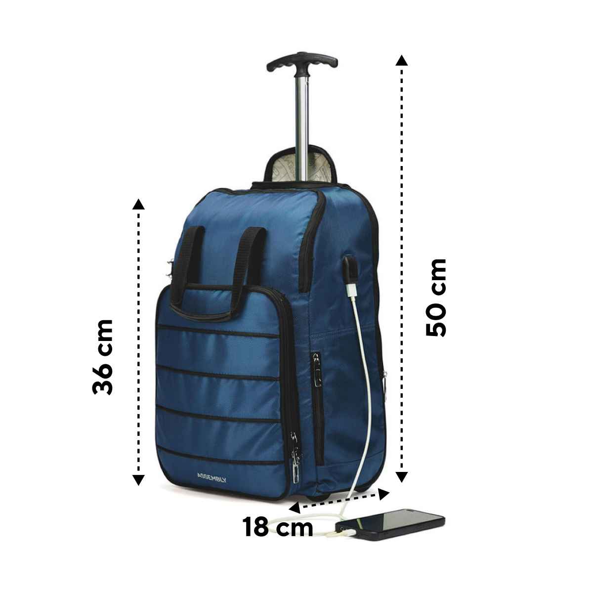 Assembly Amok Laptop Trolley Backpack | Water Resistant - Blue