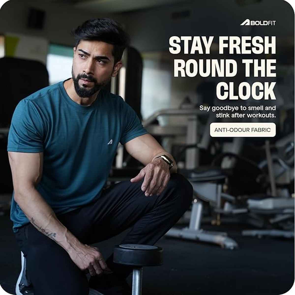 Boldfit Men's Gym T-shirt Quick Dry Fit Regular Sports Casual Active Wear | Green - M