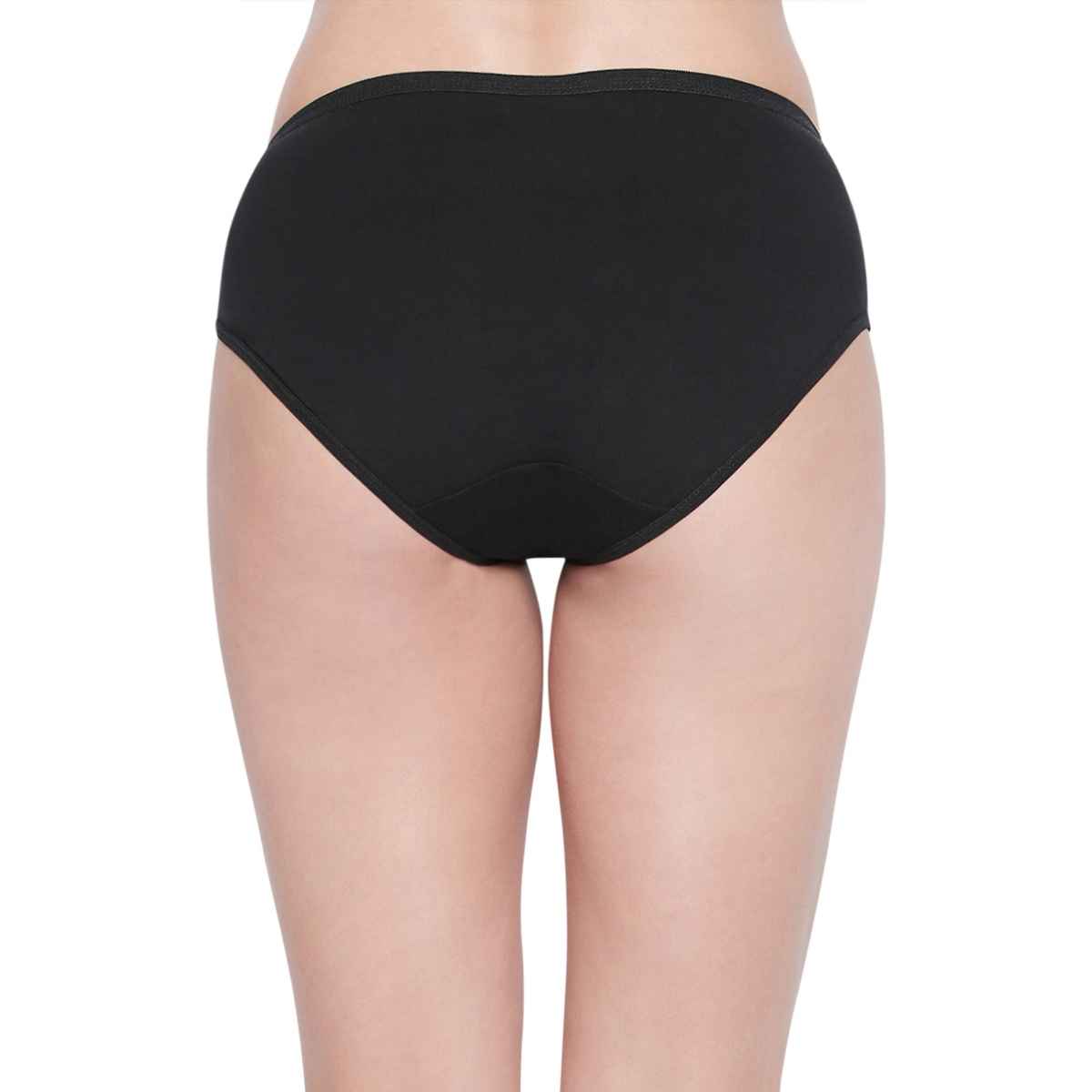 Bodycare Women's Cotton Solid Briefs | Outer Elastic | SKU: 26B | Black