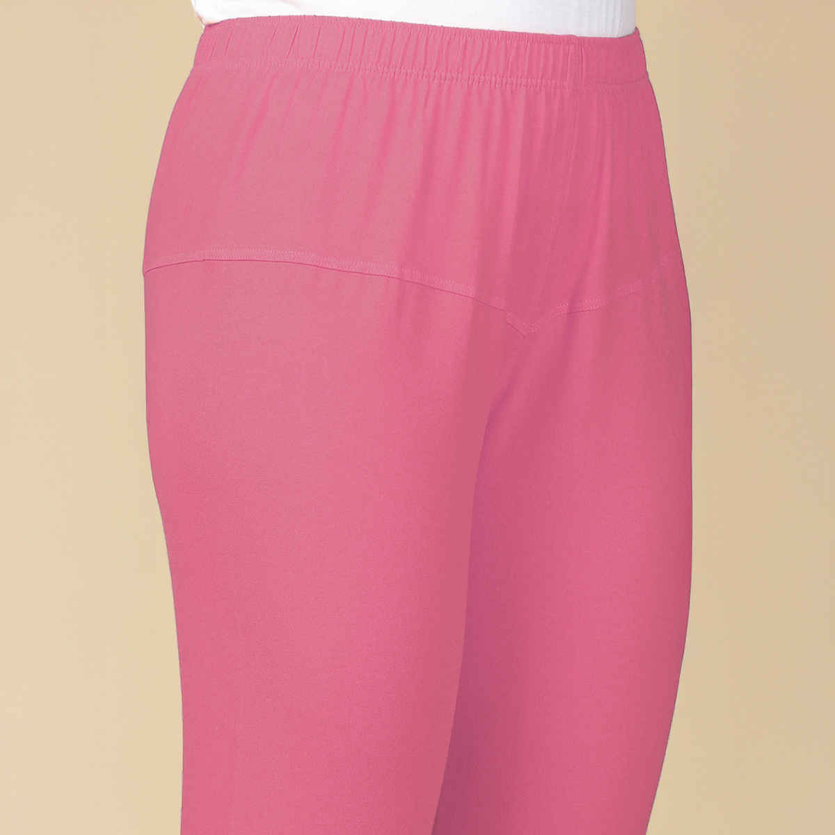 PYNK By Lux Cozi Women Ultra Soft 360 Stretch Premium Cotton Churidar Leggings|Light Pink|Free Size