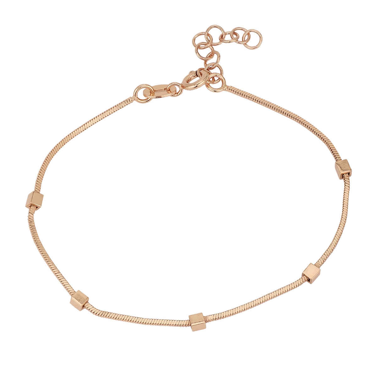 Carlton London 18kt Rose Gold Plated with Ball Wrapround Bracelet | FJB3755