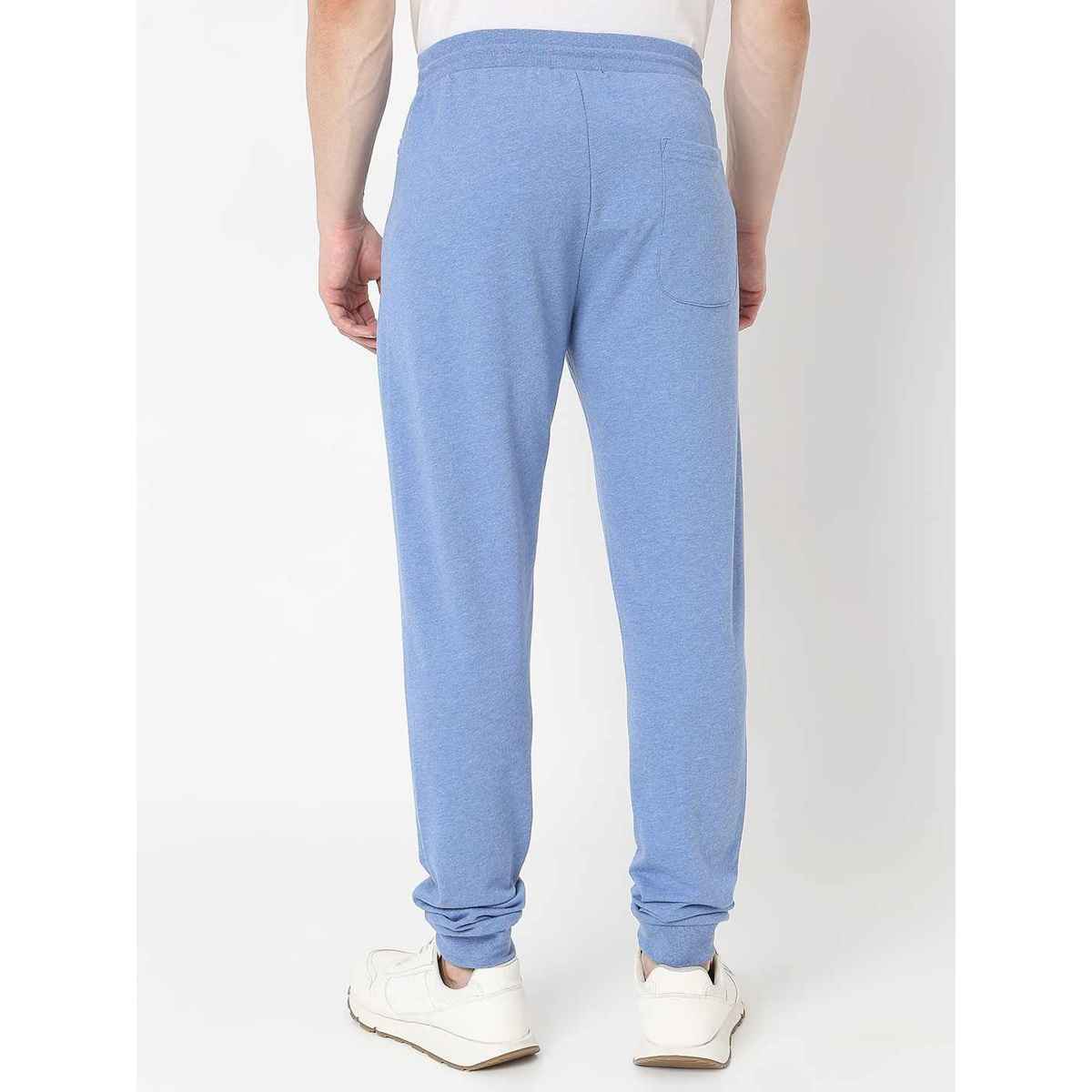 Underjeans by Spykar Men's Pure Cotton Pyjama | Blue Melange - XL