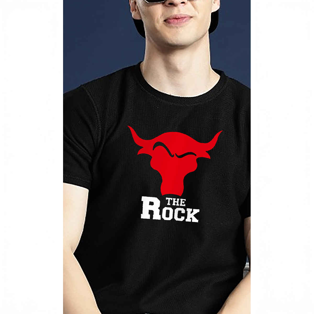 De Tees Men's Half Sleeve T-shirt | MHS-ROCK | Black - XXL