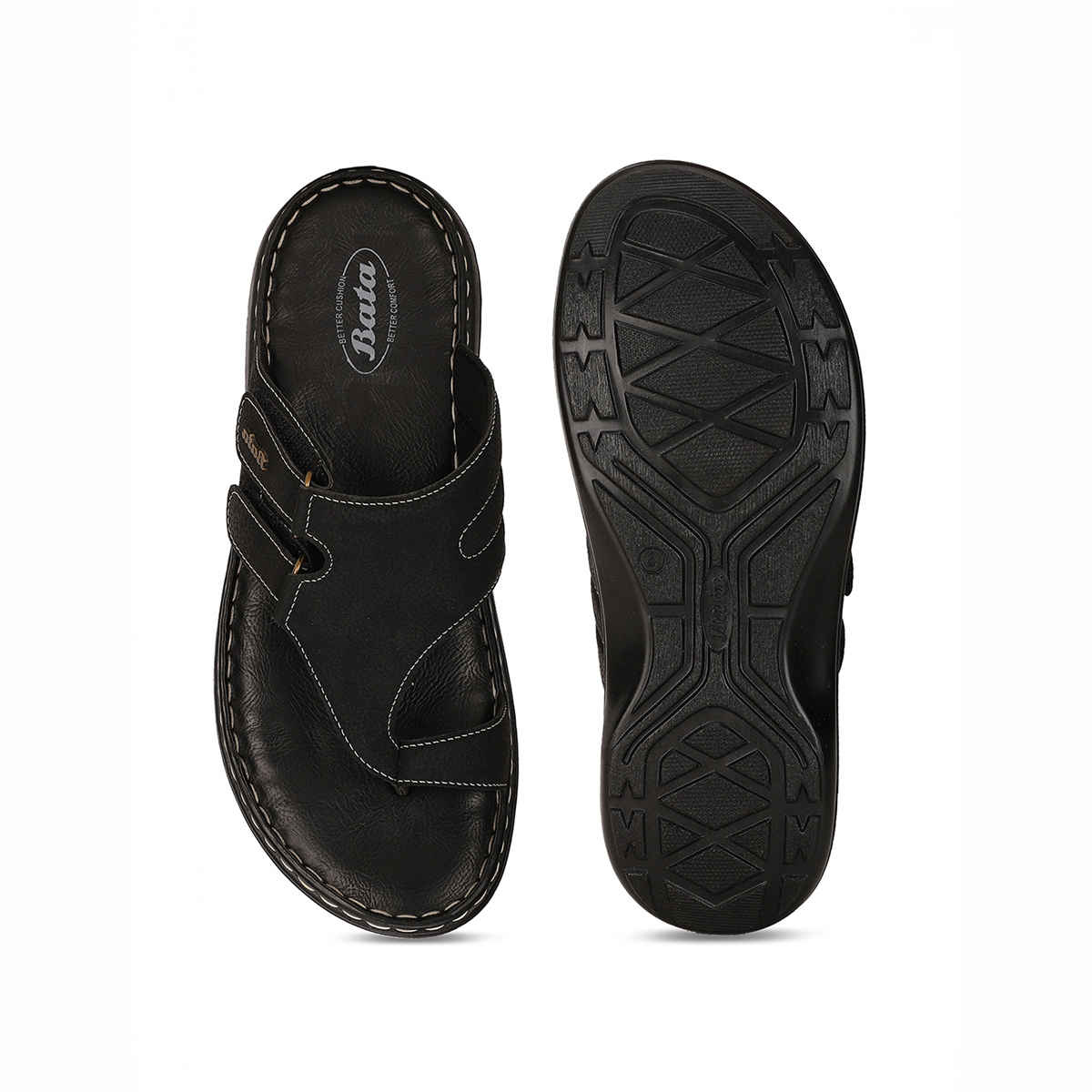 Bata Black Casual Thong For Men | UK 8