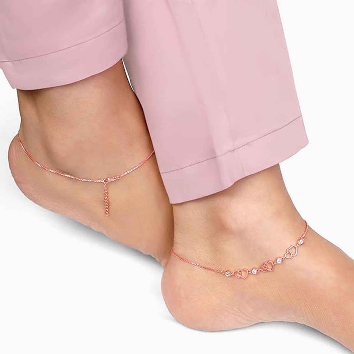 Giva Rose Gold Heart Anklet