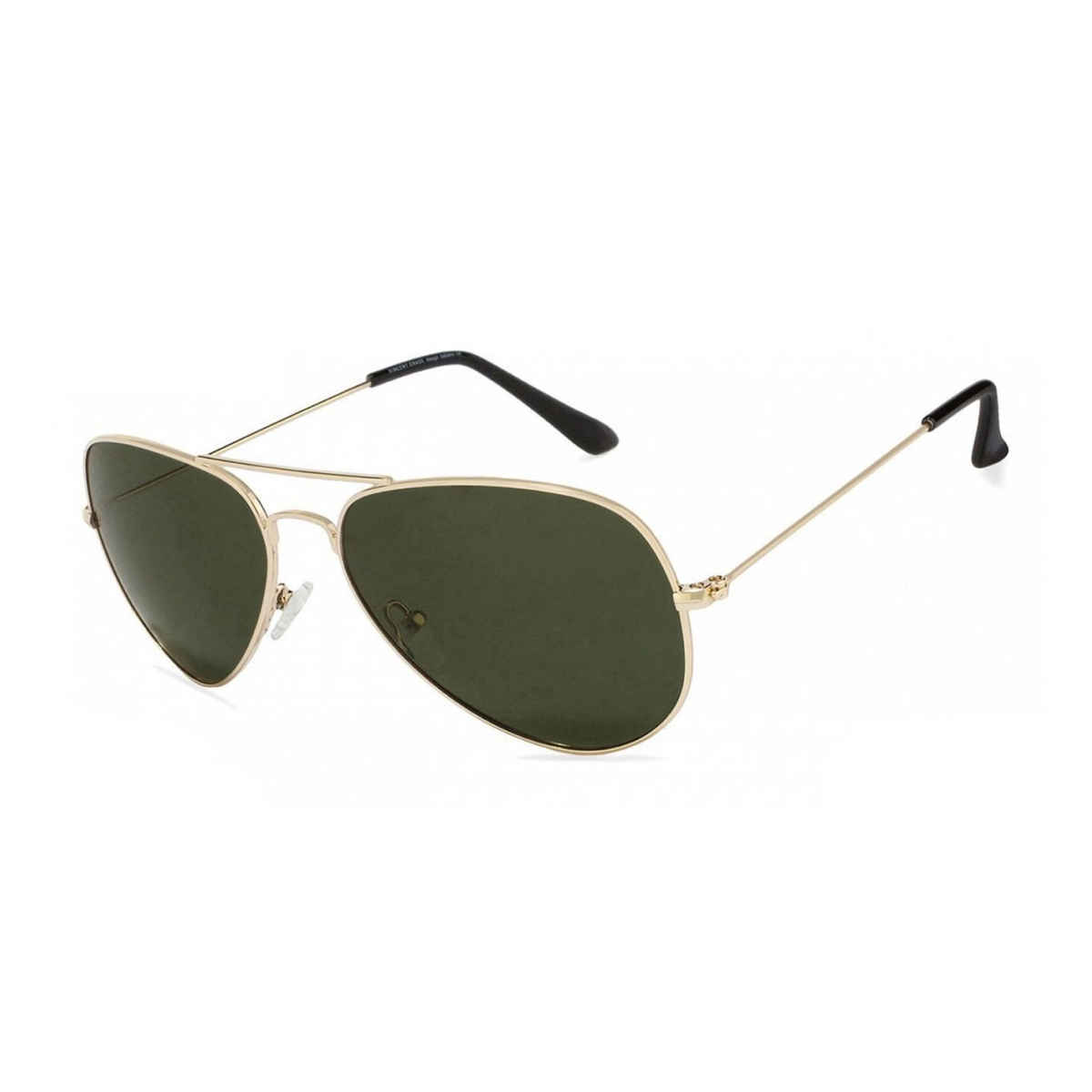 Vincent Chase By Lenskart Unisex Solid Metal Aviator Sunglasses | Green and Gold - M