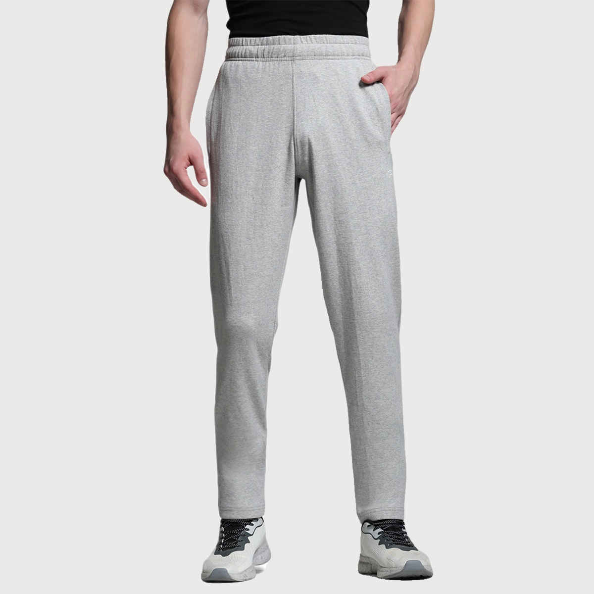 JACK & JONES Men's Regular fit Track Pant | Melange Grey - M