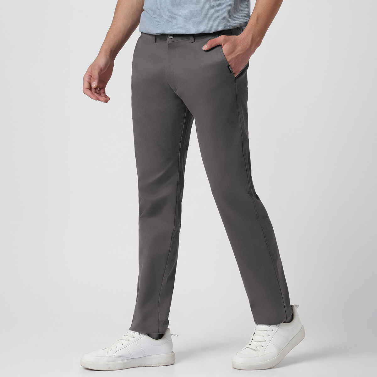 Urbano Fashion Men's Chinos Trousers Cotton Slim Fit Casual Stretch | Dark Grey | 30