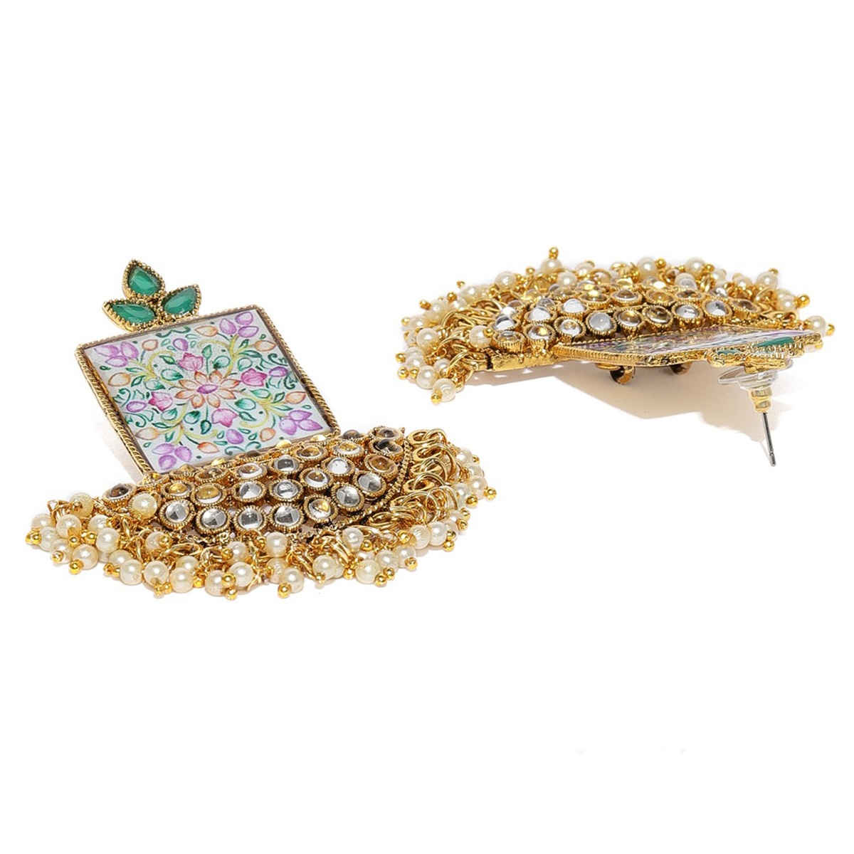 Sukkhi Astonish Kundan Gold Plated Pearl Chandelier Earring For Women