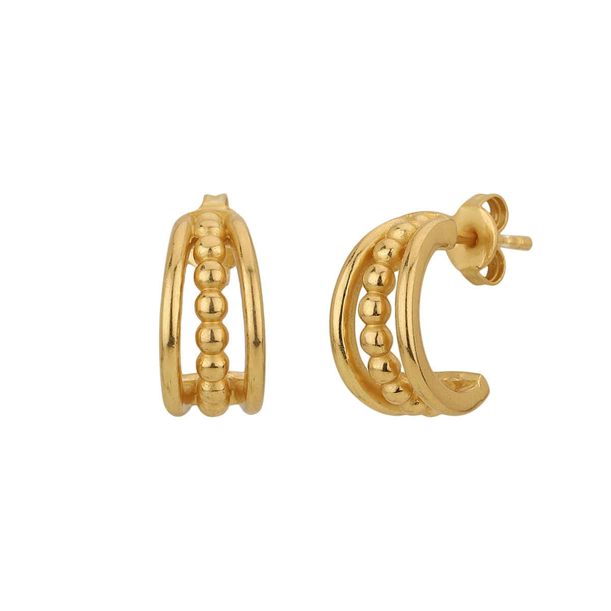 Carlton London 18kt Gold Plated Half Hoop Earring | FJE4512