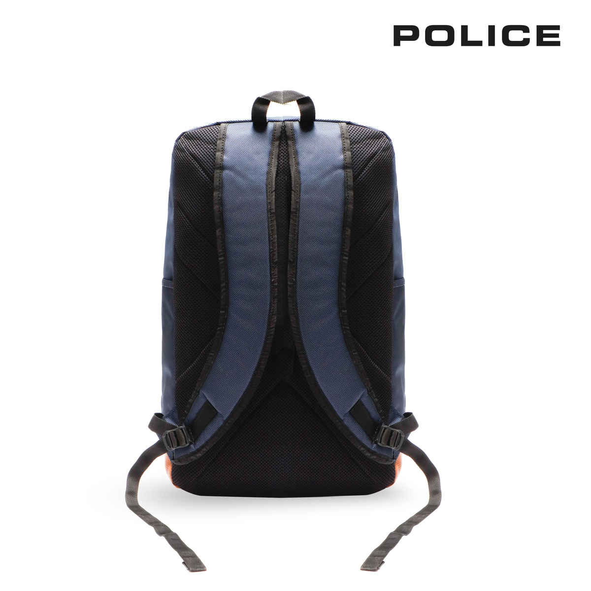Police Unisex Nylon 15 L Top Handle Laptop Backpack | Tan and Navy Blue - 15.6 Inches