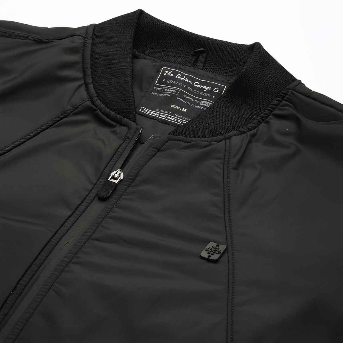 The Indian Garage Co Men's Slim Solid Jacket | Black - 2XL