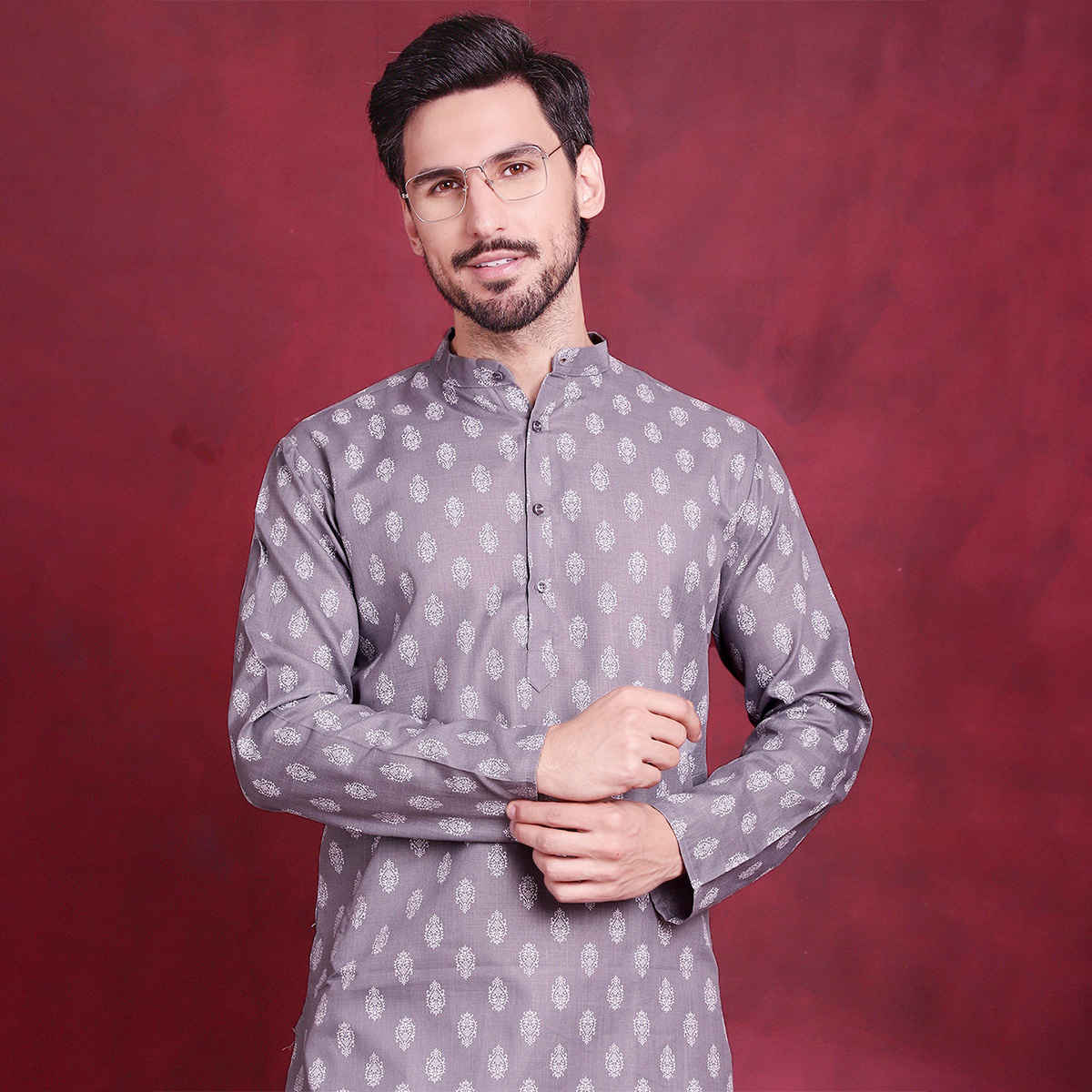 Jompers Men's Kurta | Ko 650 | Dark Grey - S