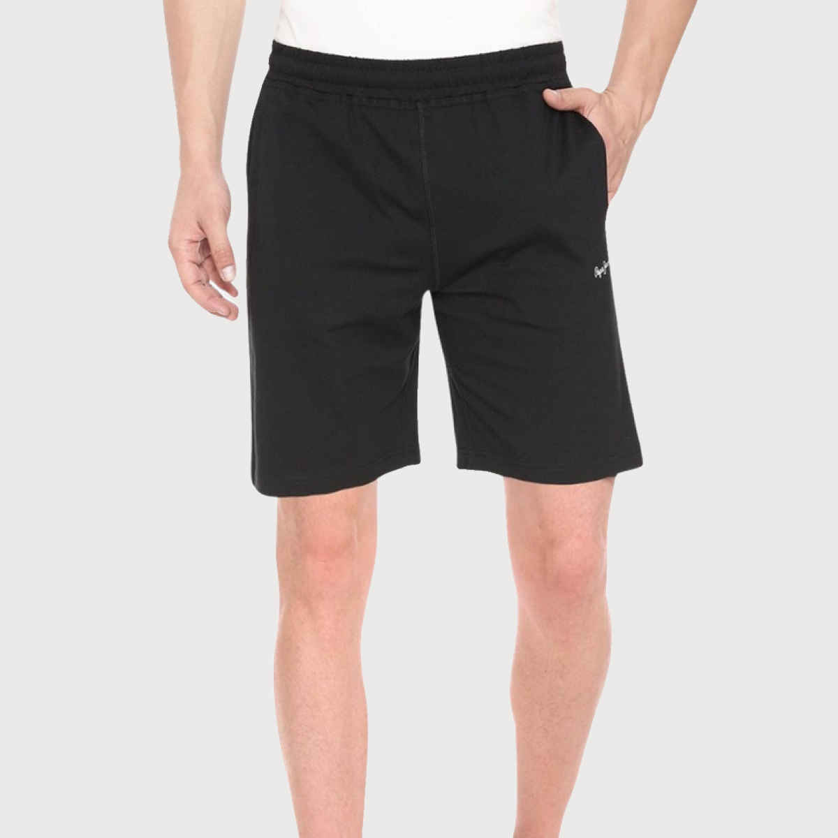 Pepe Jeans Mens Black Everyday Shorts - Pack of 1 (M) Comfort Fit, Soft Fabric, Breathable