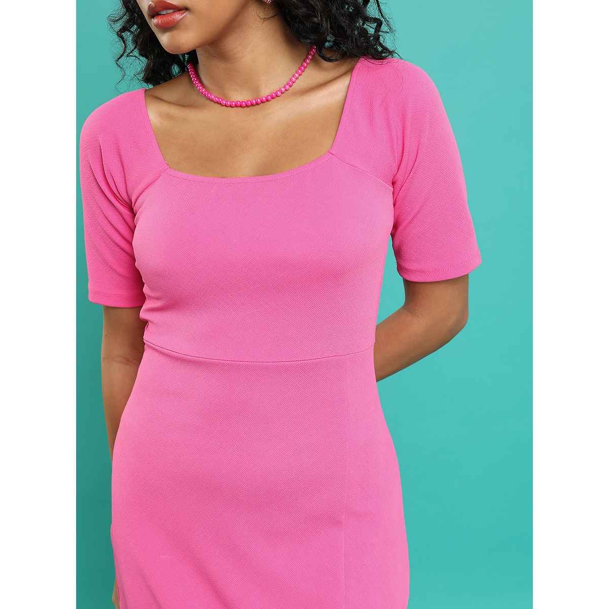 Ketch Women's Square Neck Sheath Dress | Pink - S