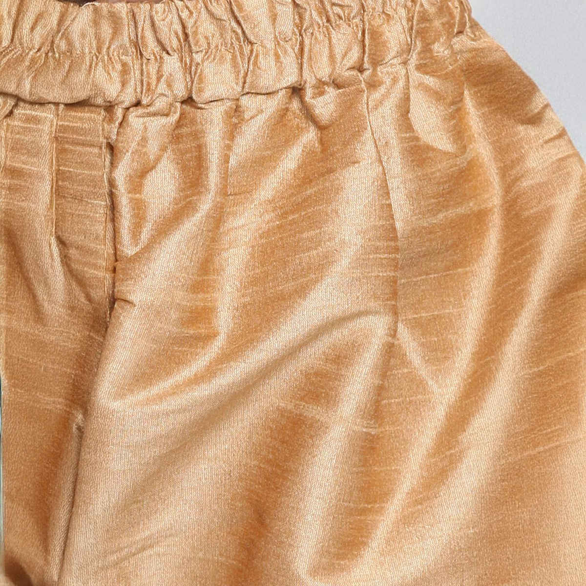 Vastramay Boy's Silk Blend Kurta Pyjama Set | Persian Blue & Rose Gold - 9 to 10 years