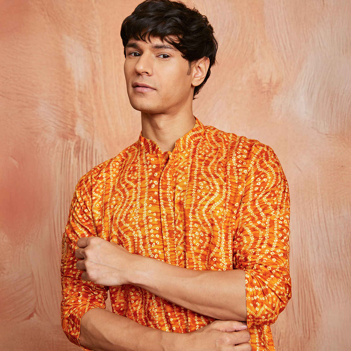 Vastramay Men's Rayon Kurta | Mustard - M