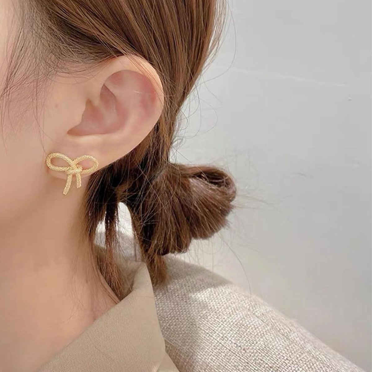 Estailo Fashion Women's Bling Blogger Bow Earring | Lightweight Statement Jewellery | E0000908