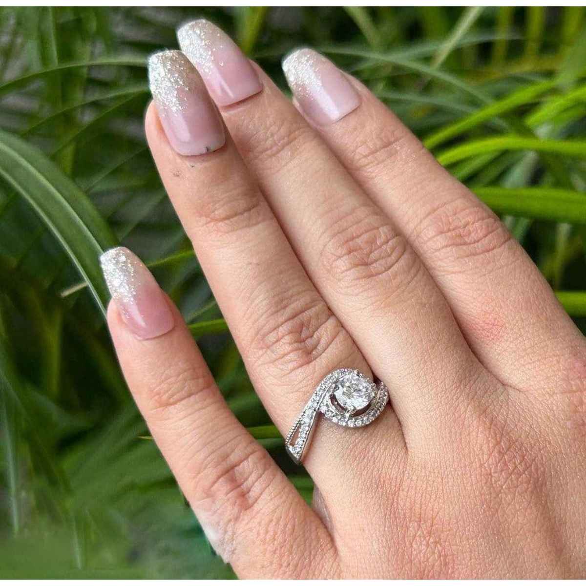 Fashion Frill Women's Oval Rings Silver Adjustable