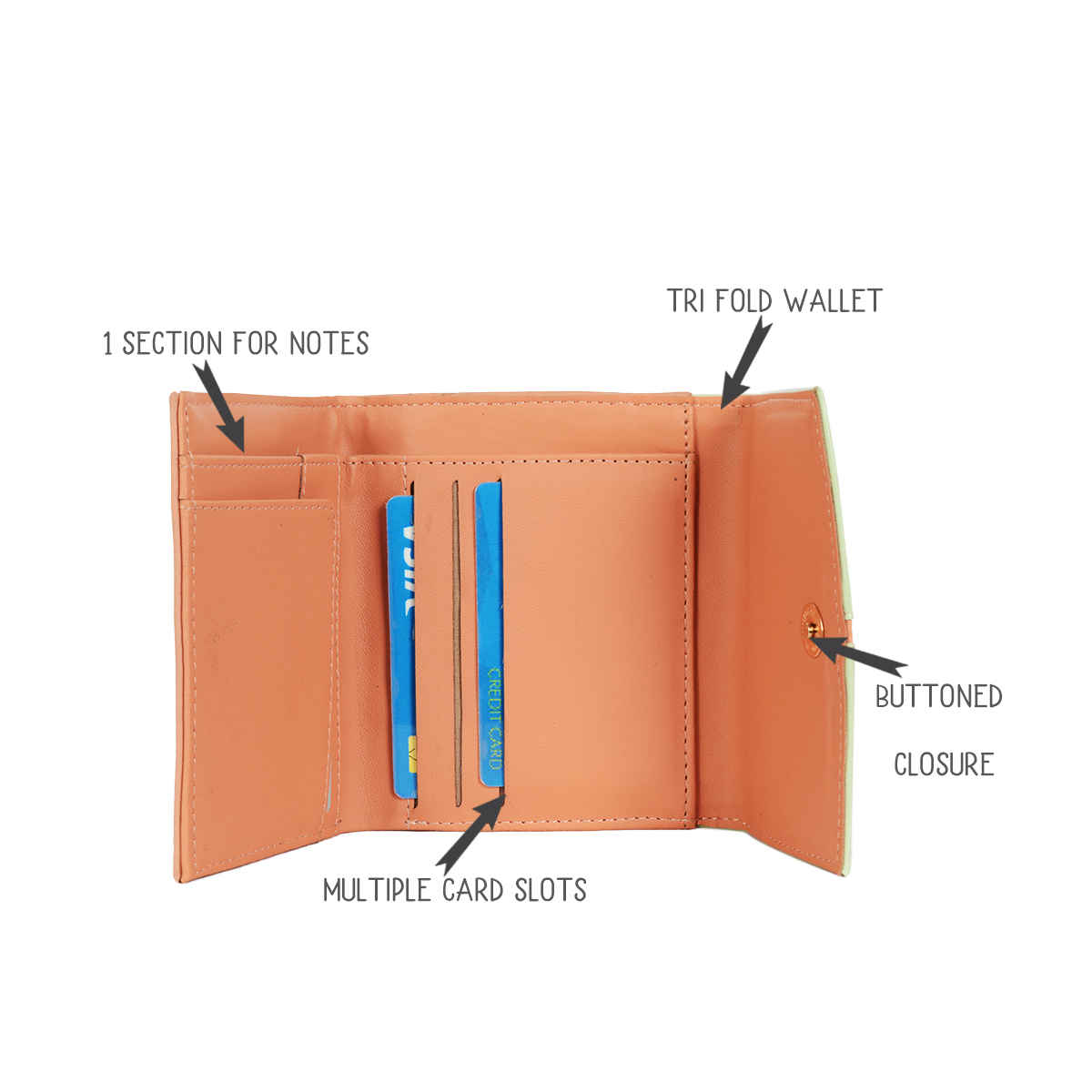 Baggit India Pvt Ltd | Women Small Pink Three Fold Wallet