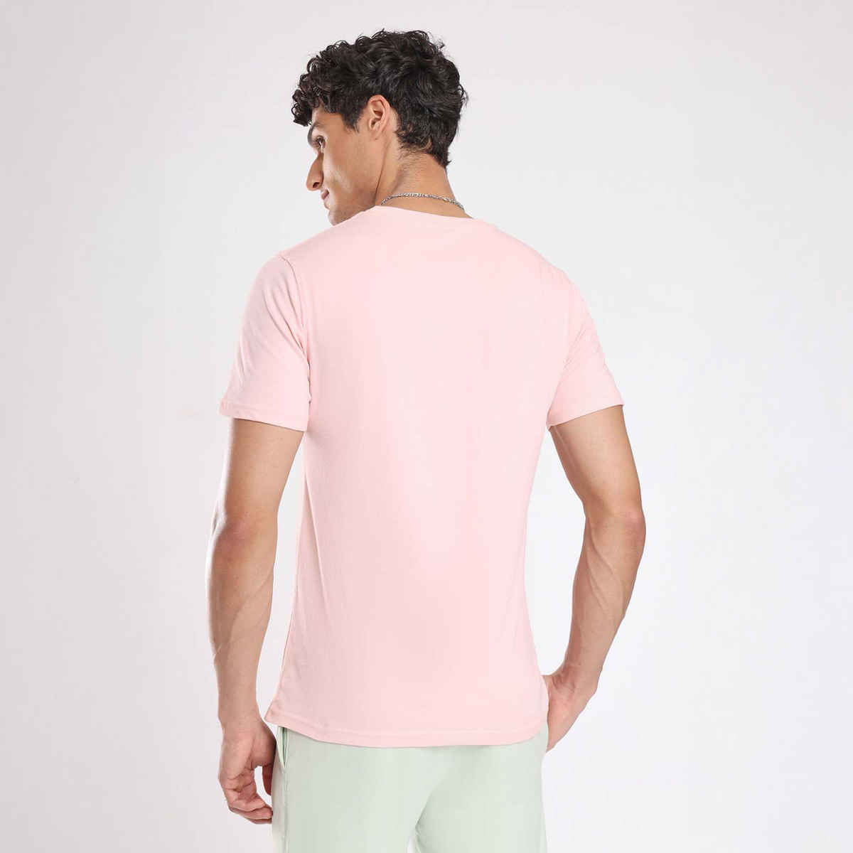 Nobero Men's Plain Classic Fit T-shirt | Blush - L