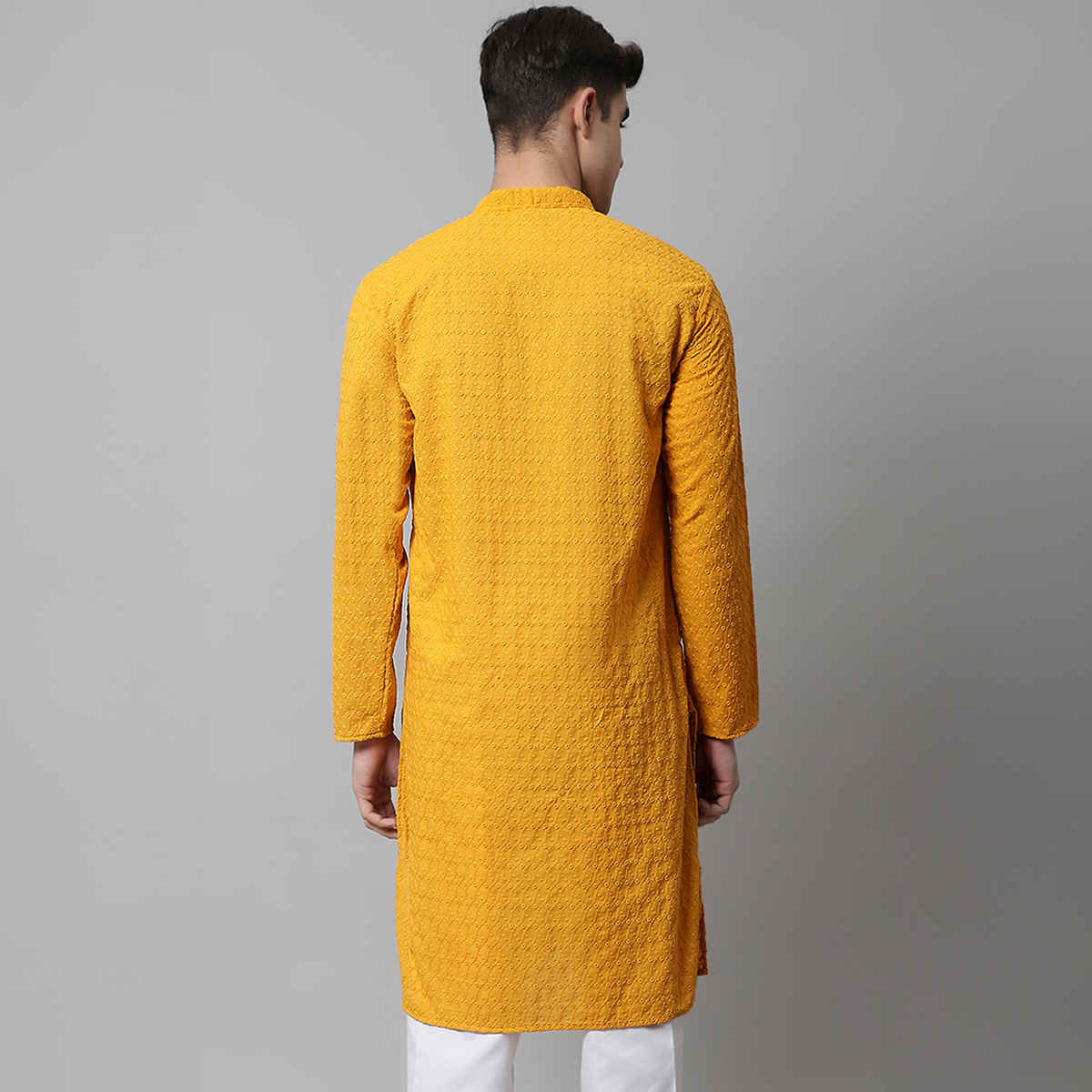 Jompers Men's Kurta | Ko 561 | Mustard - S