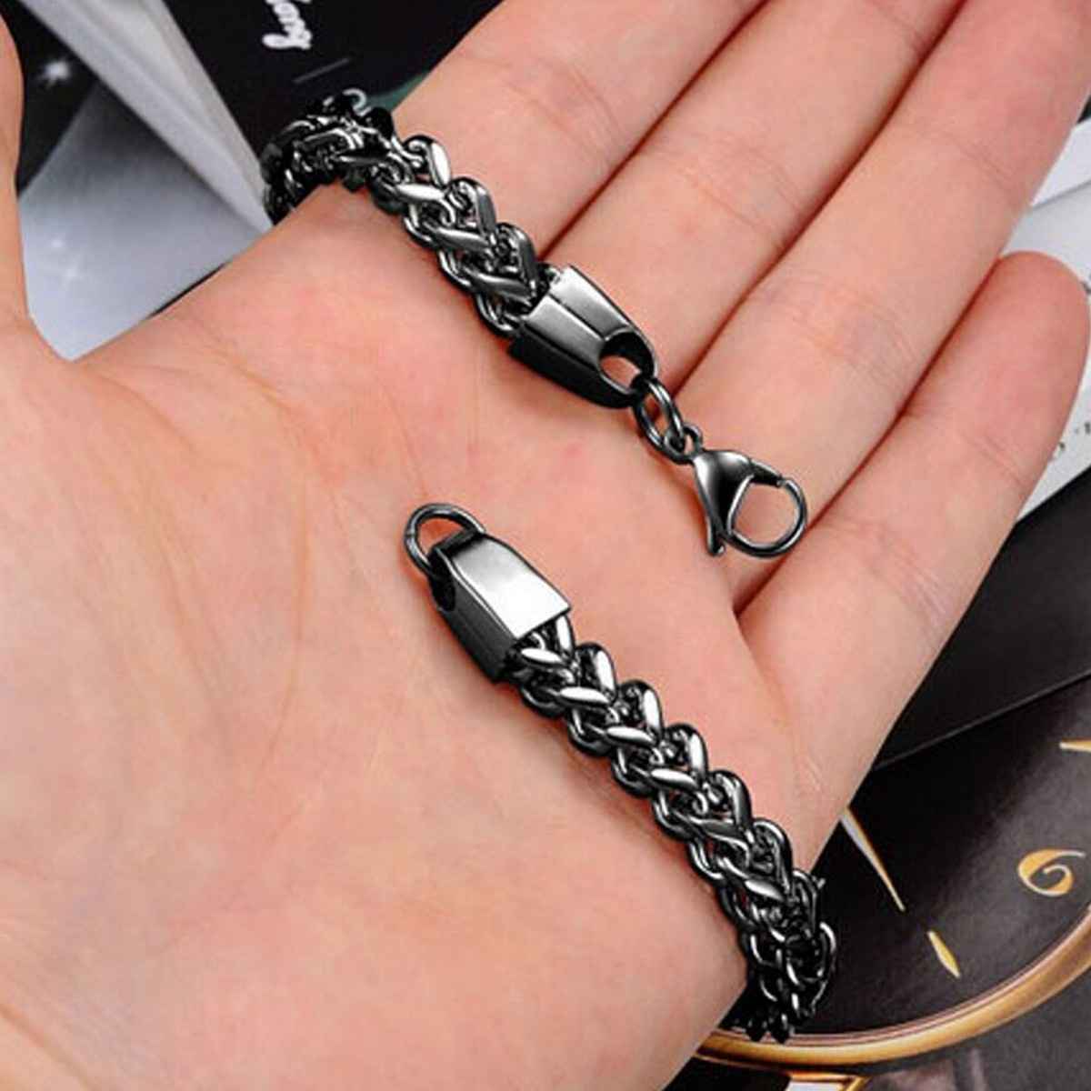 Fashion Frill Men's Criss Cross Bracelet Black Regular