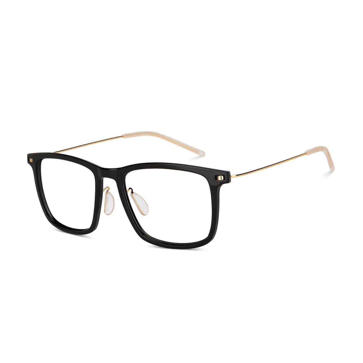 Lenskart Blu Unisex Solid Metal Computer Glasses | Black and Gold - L