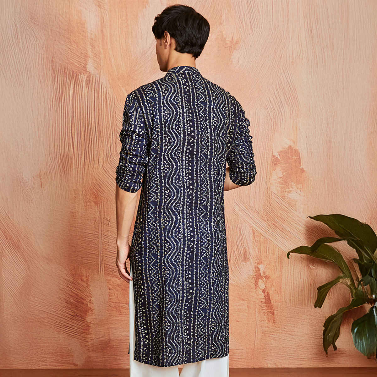 Vastramay Men's Rayon Kurta | Navy Blue - M