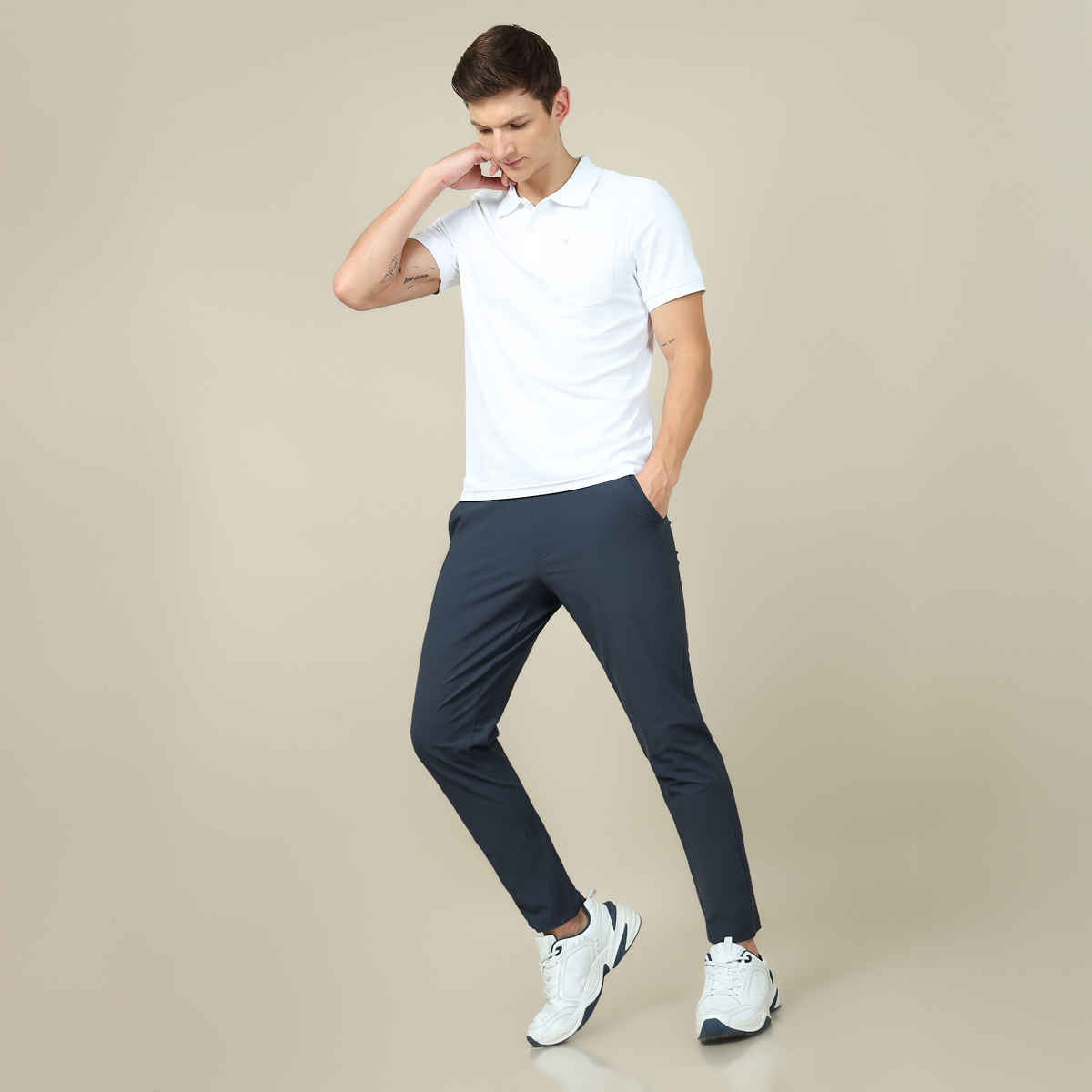 Technosport Men Poly Solid Relax Fit Sports Trackpants with DURACOOL+ | Carbon Grey | XXL