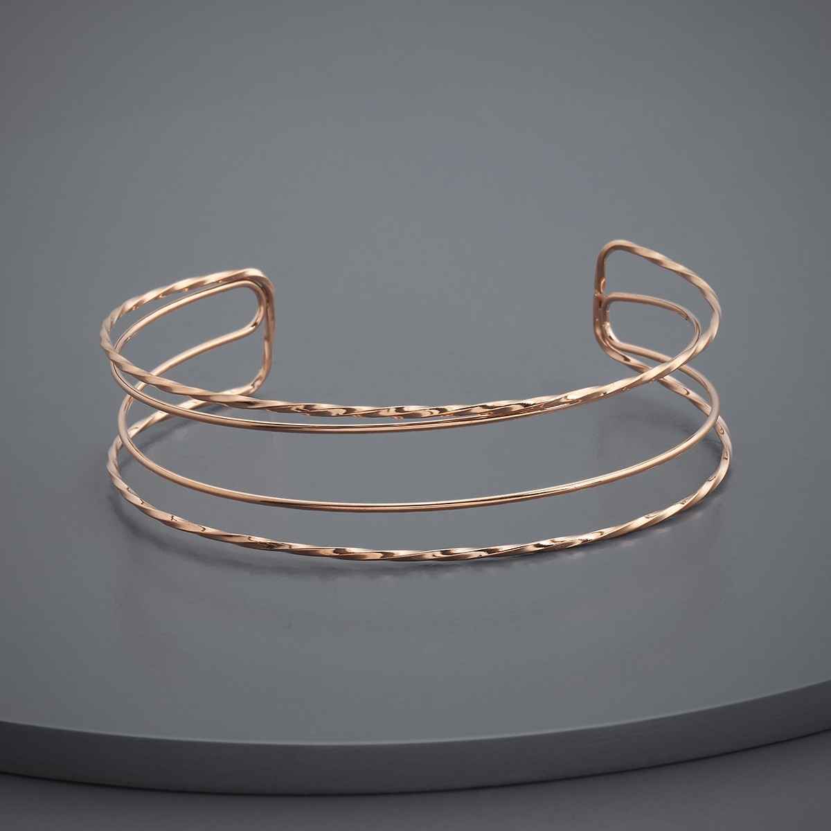 Kushal s Fashion Jewellery Gold Rose Gold-Plated Zircon Trendy Kada | 441093