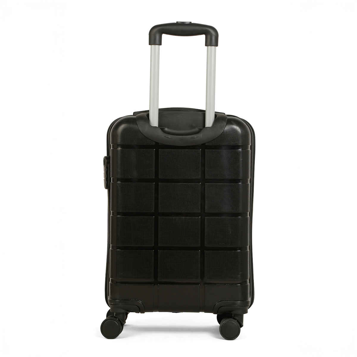 Teakwood Leathers Unisex Solid Hard Sided Cabin Size Trolley Bag | Black