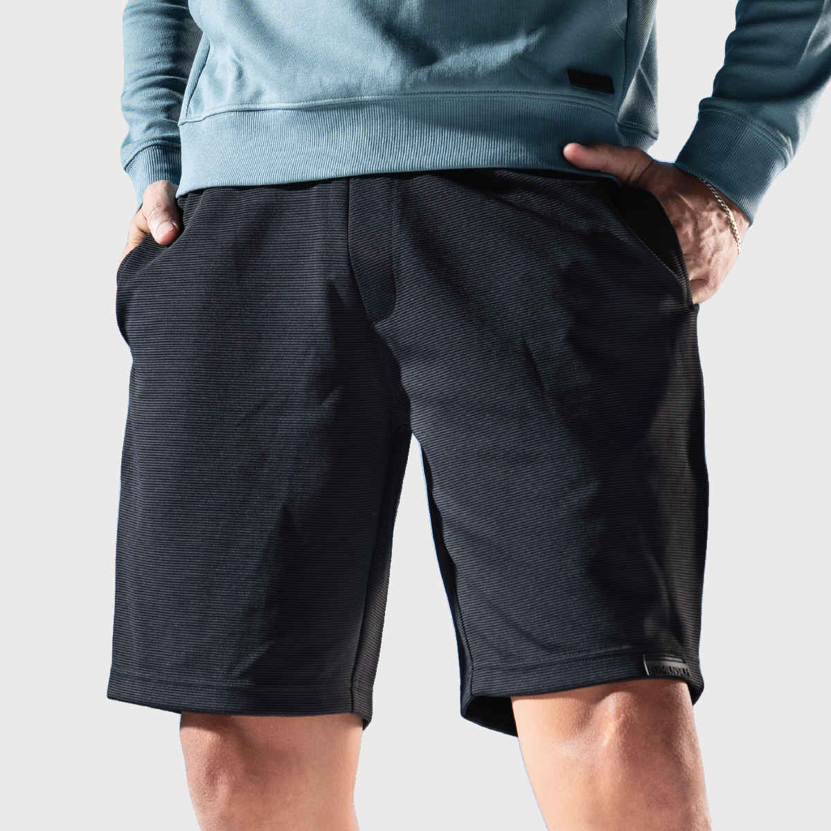 DaMENSCH Men's Workout Textured Shorts | Black - M