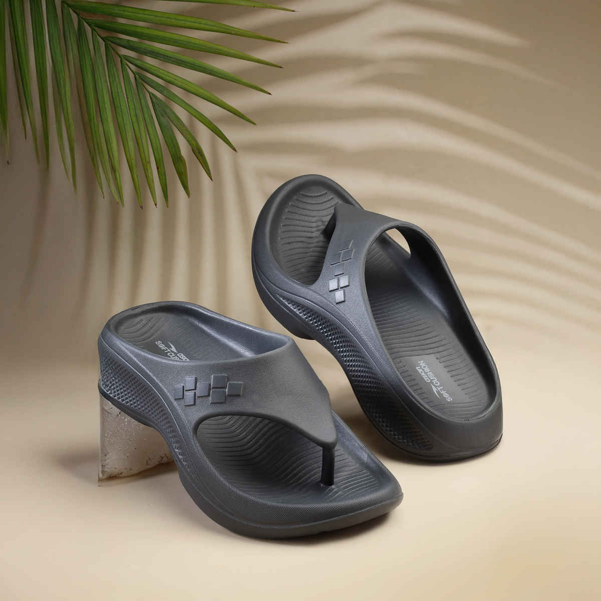 Asian Safari-01 Men Slippers Dark-Grey (Size-9)