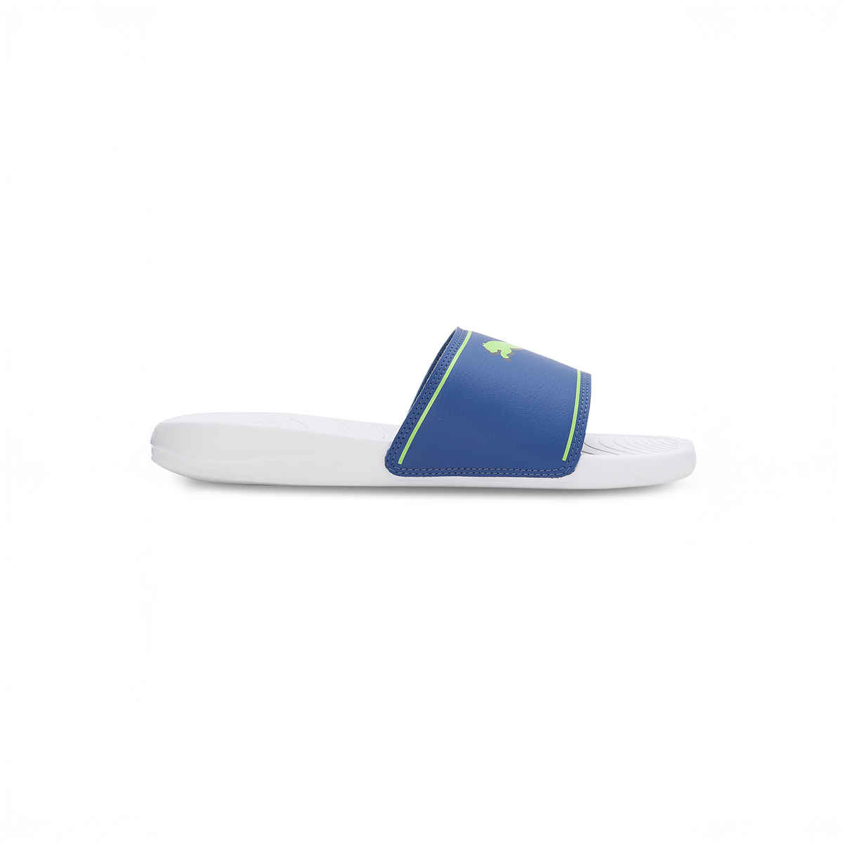 Puma Marine Unisex Slides | White-New Navy-Fizzy Apple | Size - UK 7