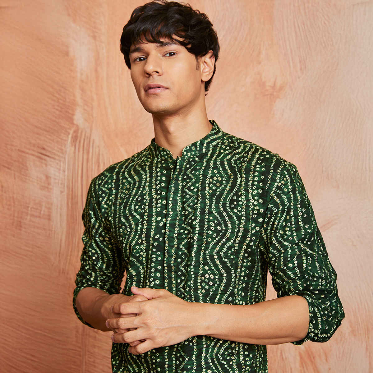 Vastramay Men's Rayon Kurta | Green - S