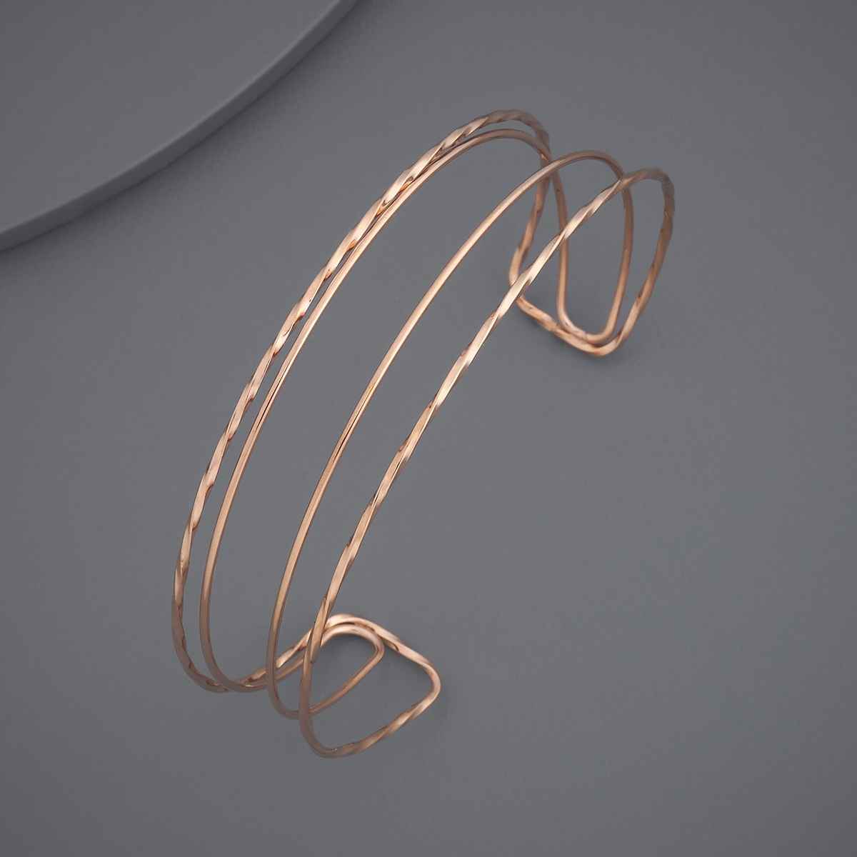 Kushal s Fashion Jewellery Gold Rose Gold-Plated Zircon Trendy Kada | 441093