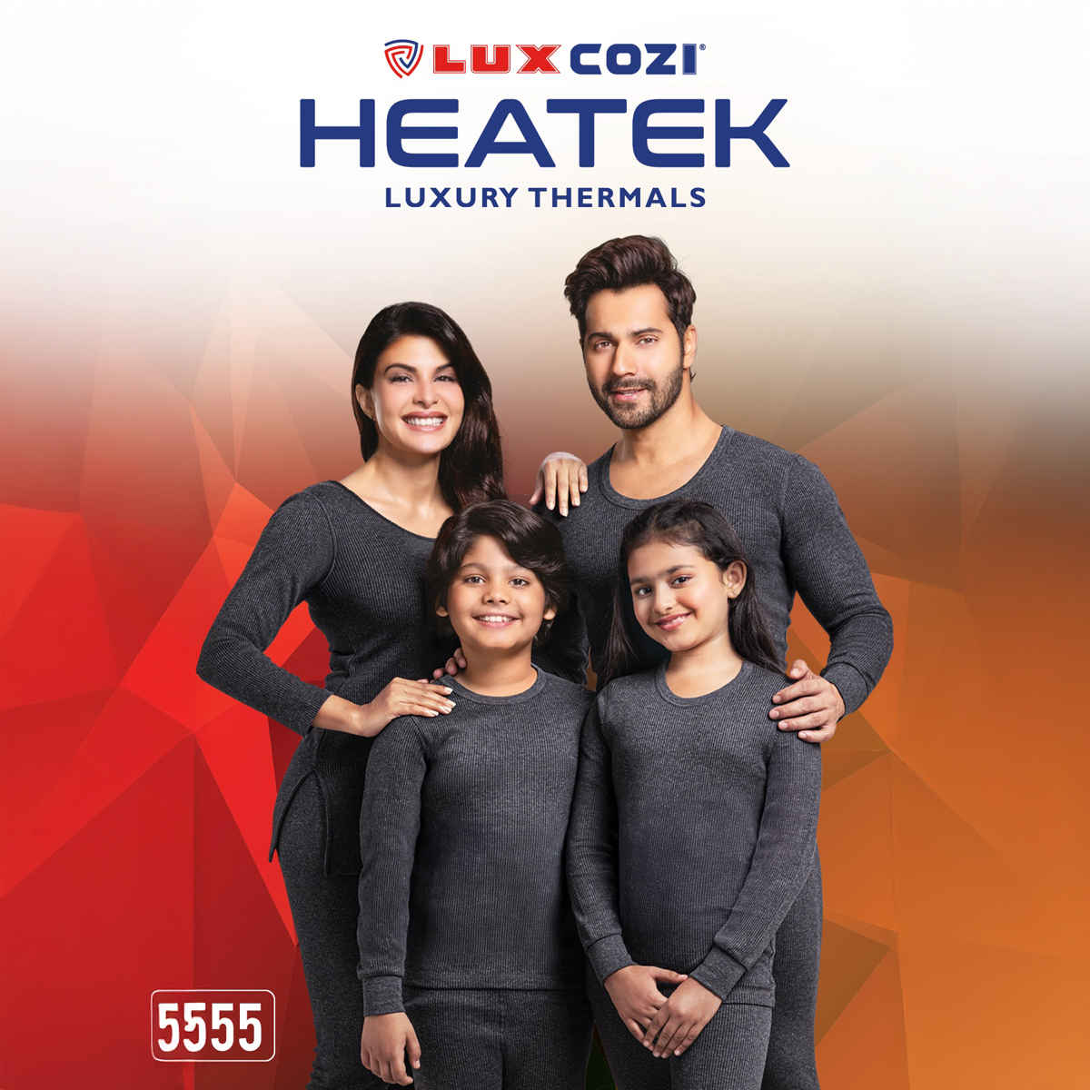 Lux Cozi Men's Heatek Thermal Comfort, Stretchable & Super Warm Set | Black Melange-85