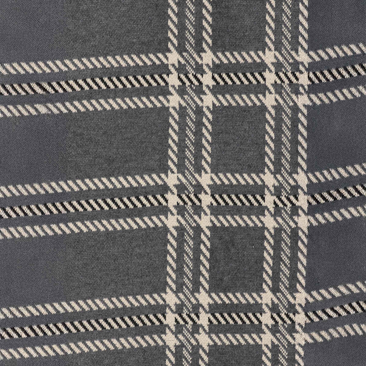 Fabseasons Unisex Checkered Acrylic Muffler | Grey and Beige